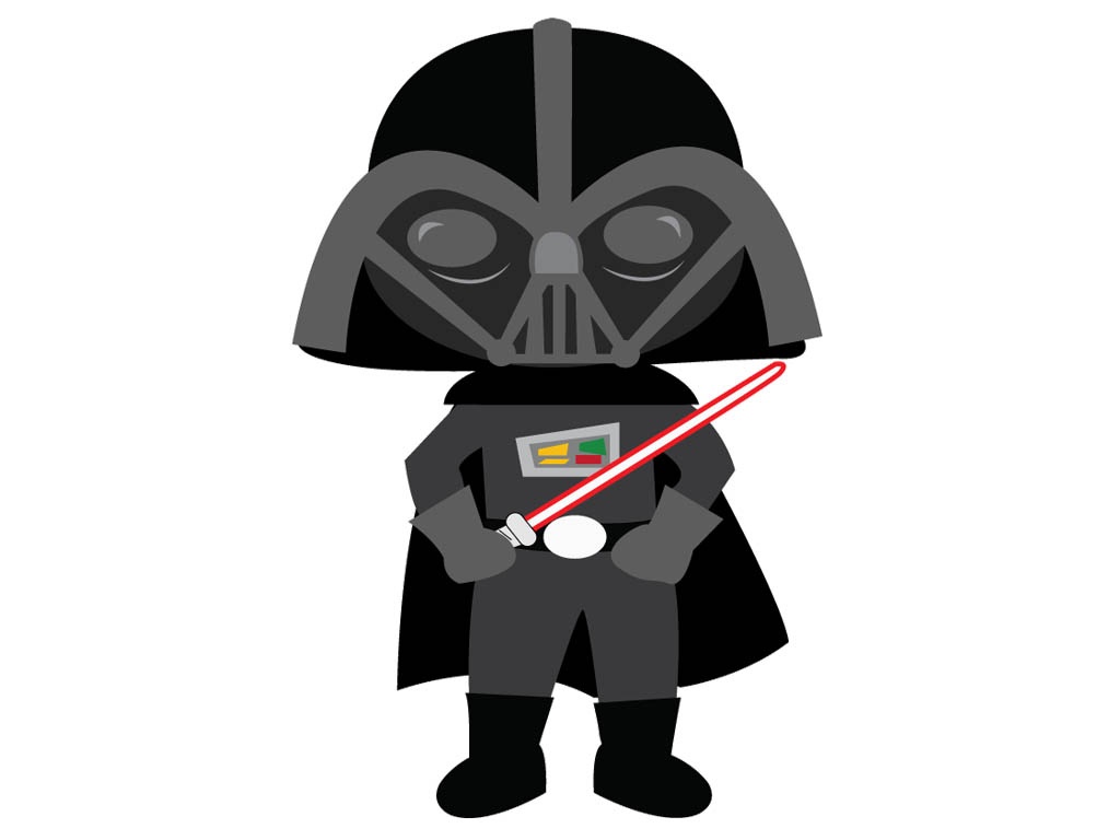 1024x768 Cute Darth Vader Vector Image