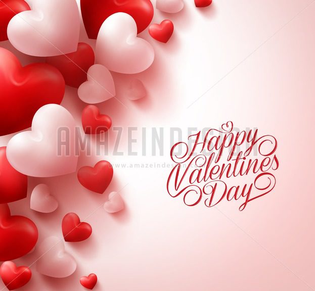 623x576 Red Hearts Happy Valentines Day Vector Background