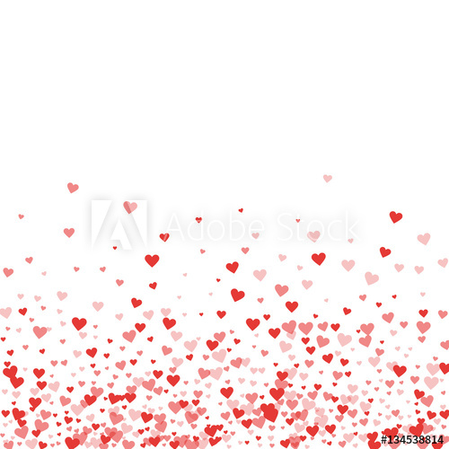 500x500 Red Hearts Confetti Scatter Bottom Gradient On White Valentine