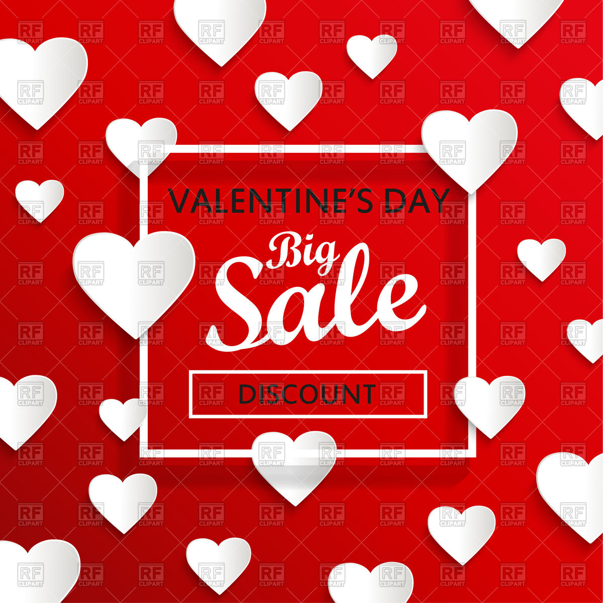 1200x1200 Valentine's Day Big Sale Background Vector Image Of Holiday