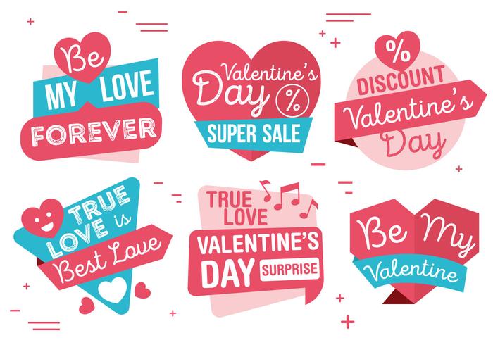700x490 Vector Valentine's Day Labels