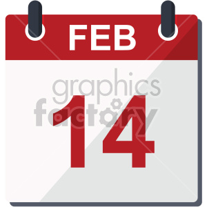 300x300 February Calendar Valentine Vector Icon Clipart Royalty Free