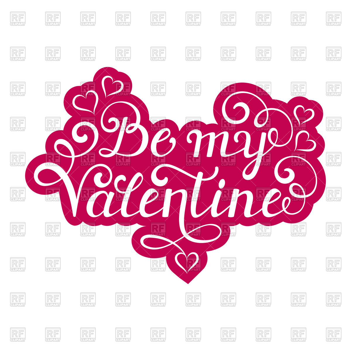 1200x1200 Be My Valentine Inscription On White Background, Poster