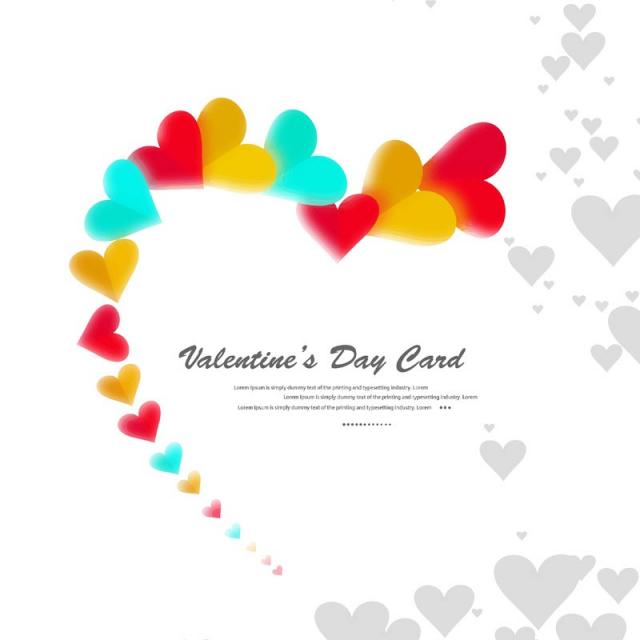640x640 Happy Valentines Day Hearts On A White Background, Valentine