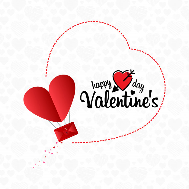 626x626 Happy Valentine's Day Email Concept Background Vector Free Download