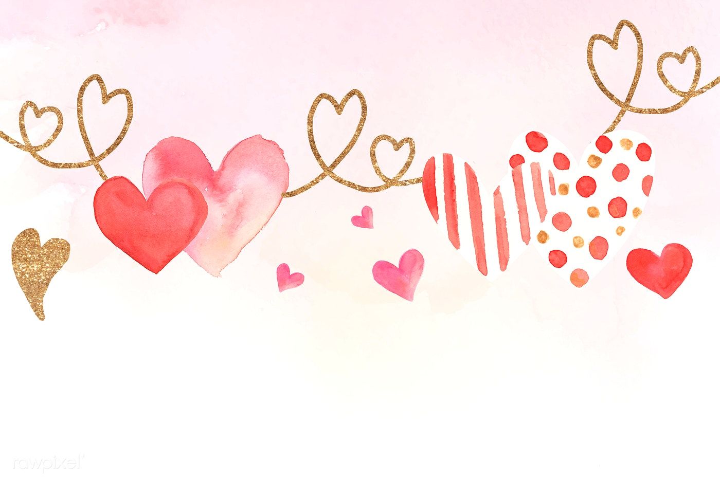1400x934 Valentine's Day Background Watercolor Style Vector Free Image