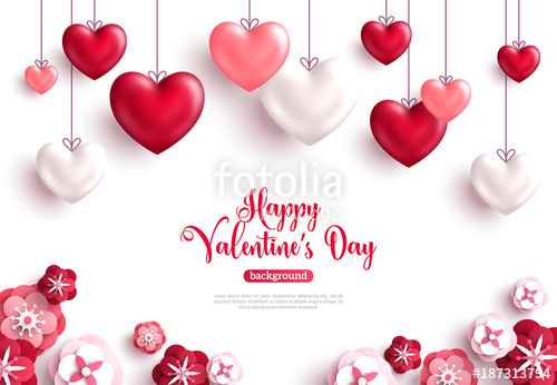 500x346 Valentine's Day Background With Paper Cut Flowers Stock Image