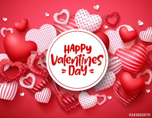 500x390 Valentines Day Vector Hearts Background Template Happy Valentines