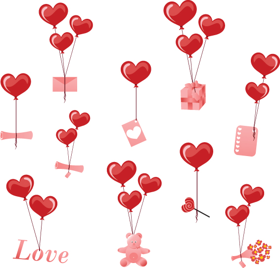 566x541 Valentines Day Romantic Ornaments Vector Free Download