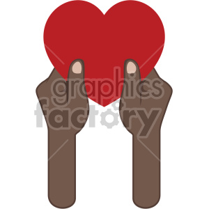 300x300 African American Hands Giving Love Valentines Vector Icon No