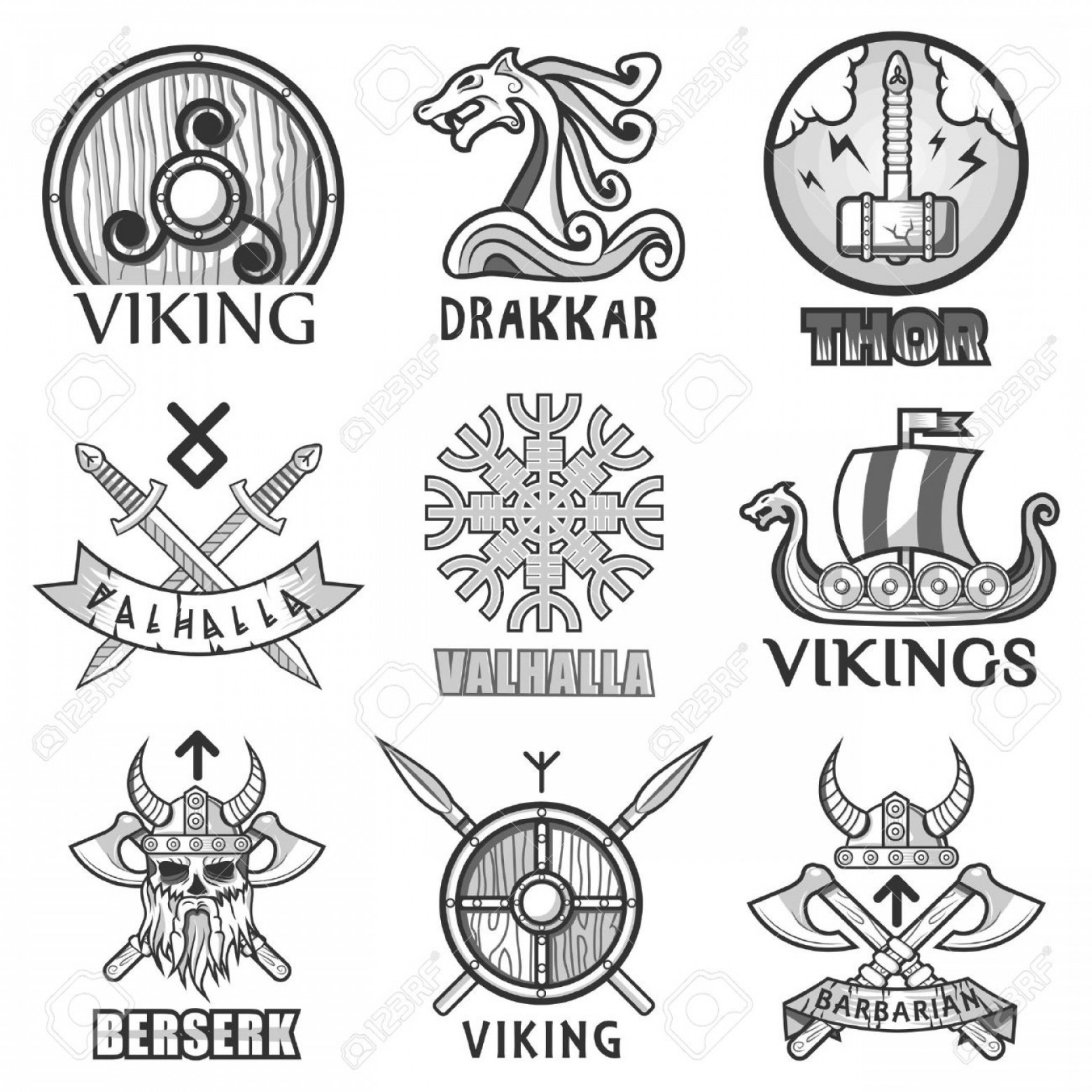 1872x1872 Ancient Nordic Symbols Vector Studiogrfx