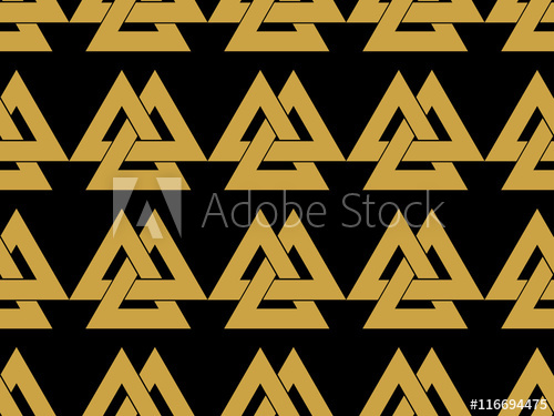 500x375 Seamless Pattern With The Symbol Of The God Odin Valknut Vector