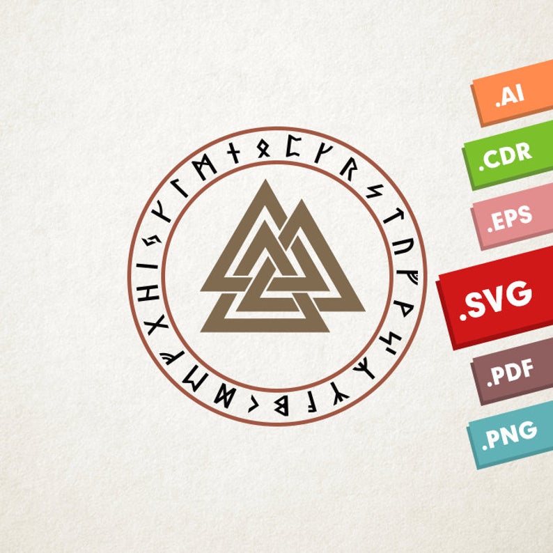 794x794 Valknut Viking Symbol Vector Files Instant Download Etsy