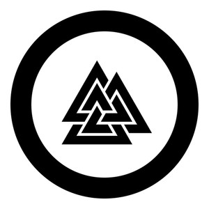300x300 Valknut Sign Symblol Icon Black Color Vector In Circle Round