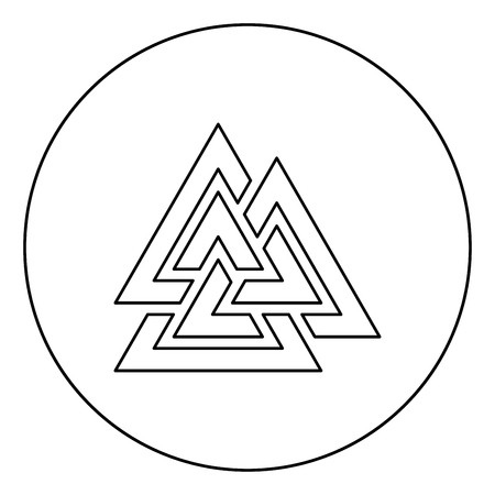 450x450 Valknut Symbol Icon In Circle Round Outline Black Color Vector