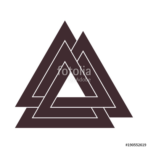 500x500 Vector Triangle Illustration Valknut, The Symbol Of Germanic