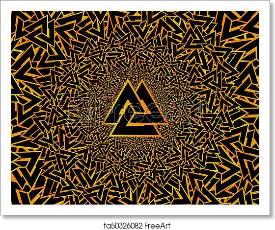 560x470 Free Art Print Of Valknut Vector Pattern Valknut Vector Pattern
