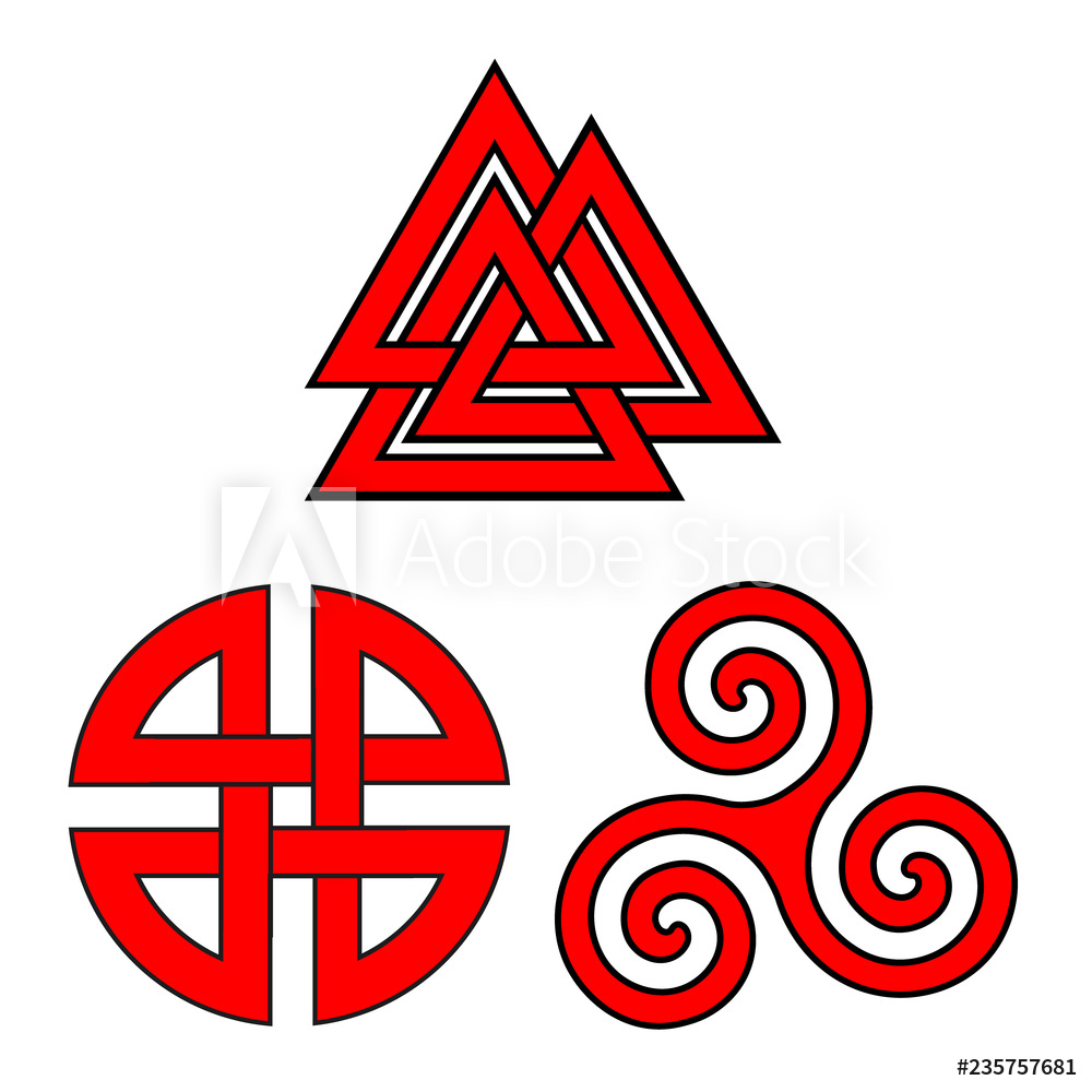 1000x1000 Photo Art Print Vector Symbol Set Valknut, Shield Knot