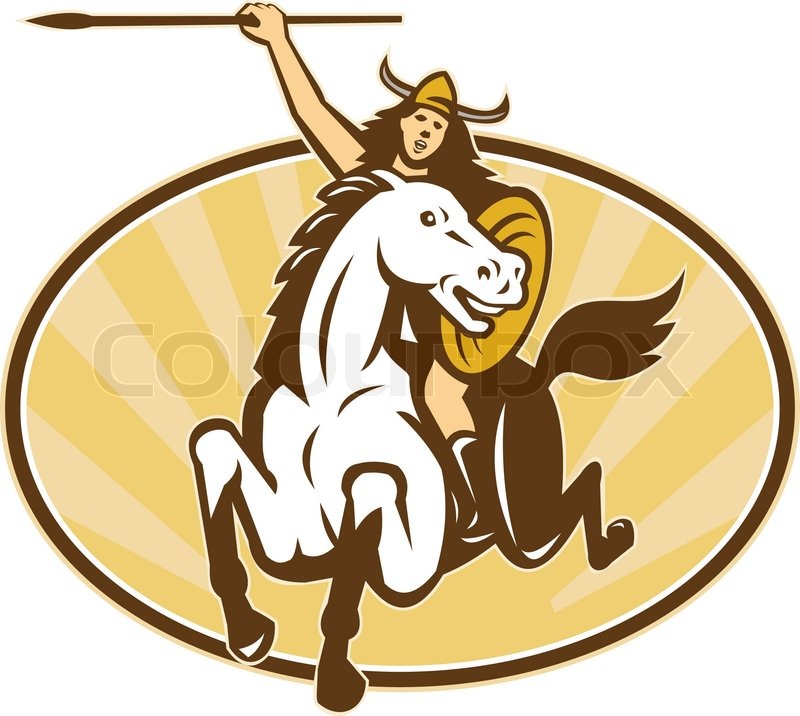 800x716 Valkyrie Amazon Warrior Horse Rider Stock Vector Colourbox