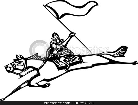 450x343 Valkyrie With Flag Stock Vector