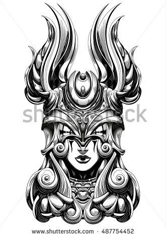 330x470 Blind Valkyrie Wearing A Helmet With Feathers