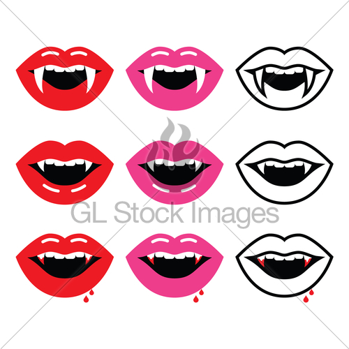 500x500 Vampire Mouth, Vampire Teeth Vector Icons Set Gl Stock Images