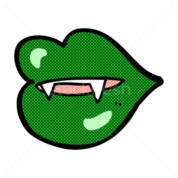 600x600 Comic Cartoon Vampire Fangs Vector Illustration Lineartestpilot