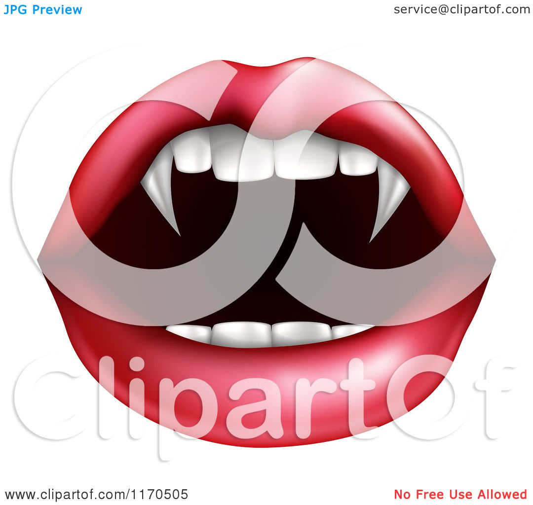 1080x1024 Clipart Of A Female Mouth With Vampire Fangs