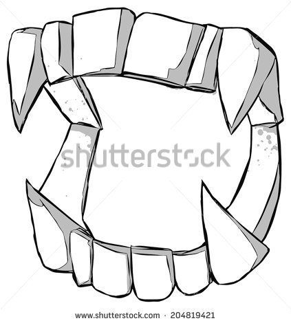 423x470 Cartoon Vampire Teeth Clipart