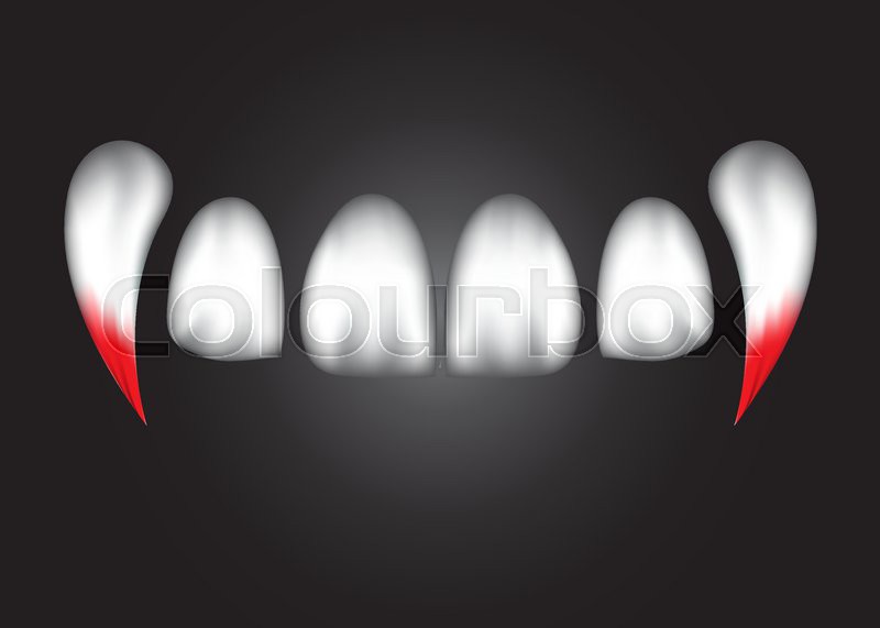 800x571 Vampire Teeth Witk Blood,eps Stock Vector Colourbox