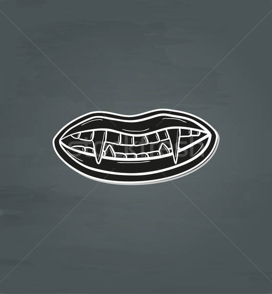 556x600 Black Vampire Teeth Vector Illustration Radek