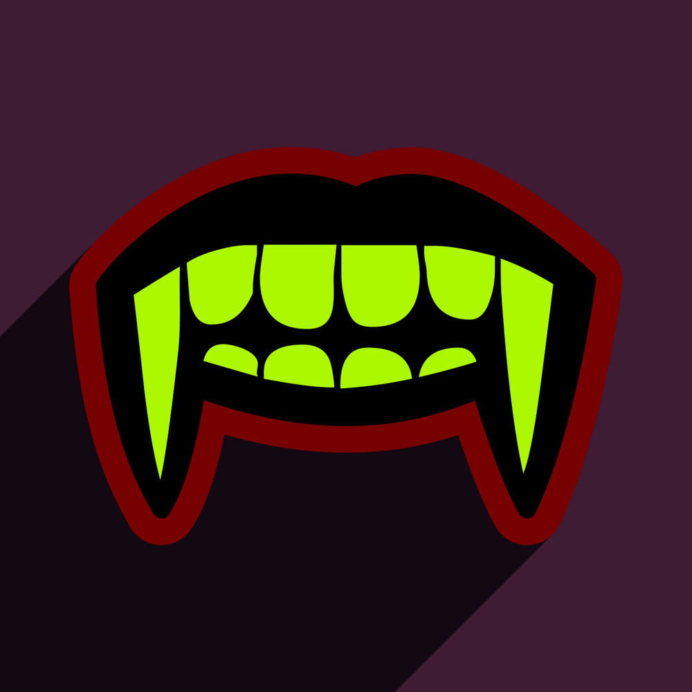 1000x1000 Flat With Shadow Icon Vampire Teeth A Bright Vector