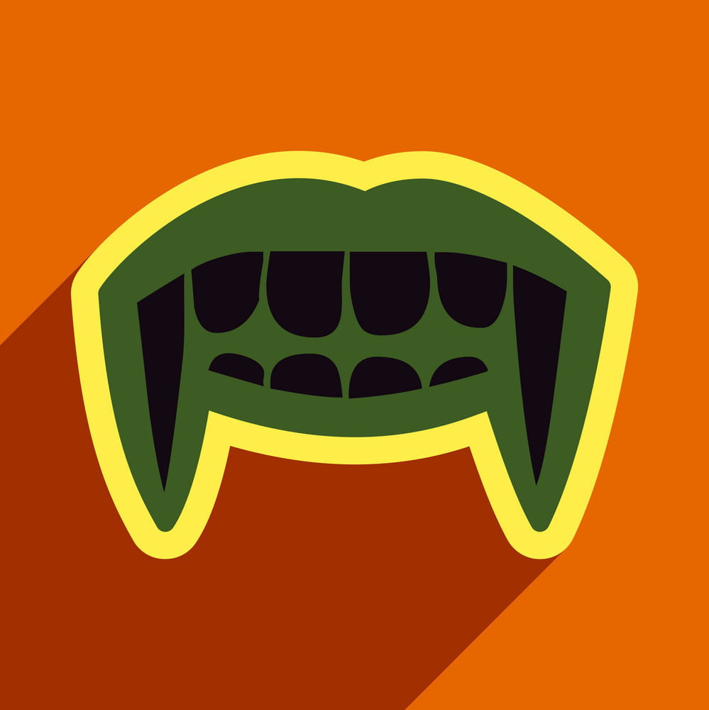 999x1000 Flat With Shadow Icon Vampire Teeth A Bright Vector