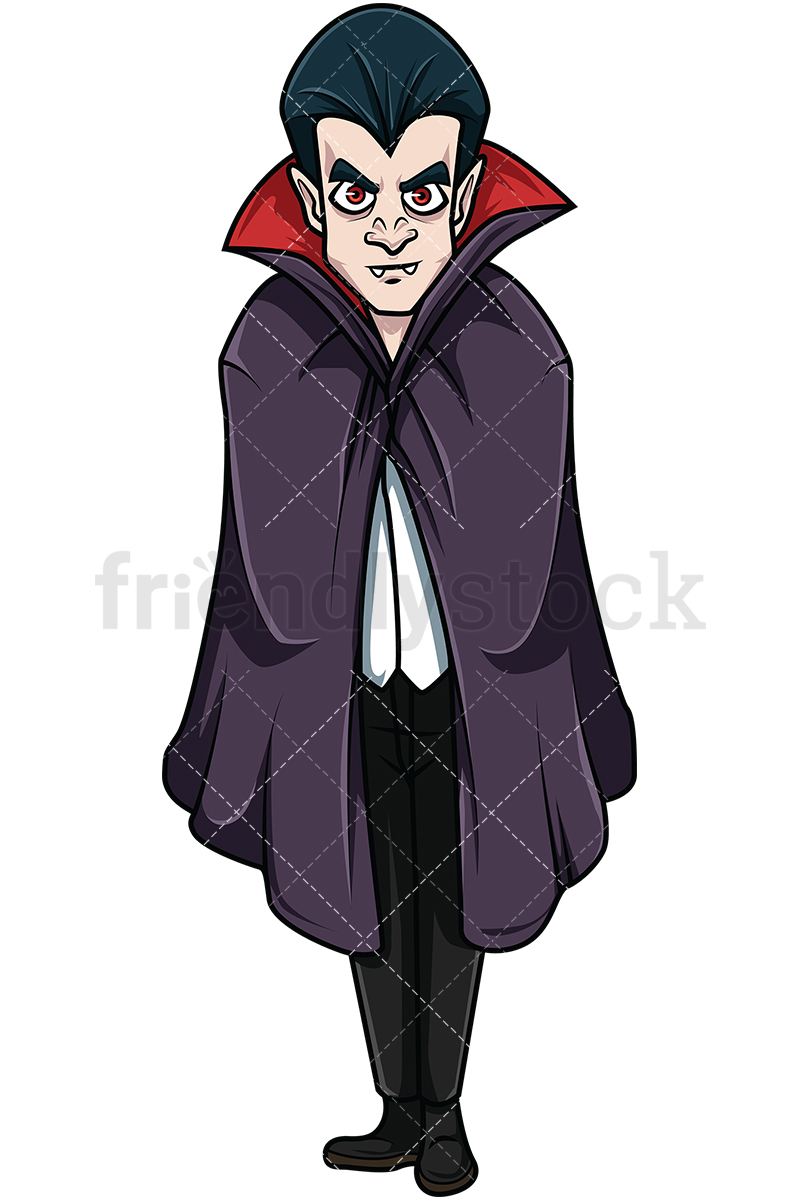 800x1200 Creepy Vampire Cartoon Vector Clipart
