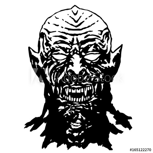 500x500 Bared Teeth Of Hungry Vampire Vector Illustration