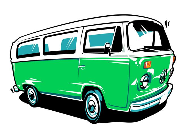 659x490 Hippie Car Vector Art