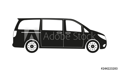 500x300 Minivan Car Icon Side View Family Minibus Vehicle Silhouette