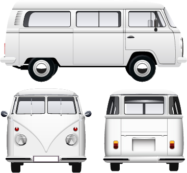 367x339 White Old Van Vector Free Download