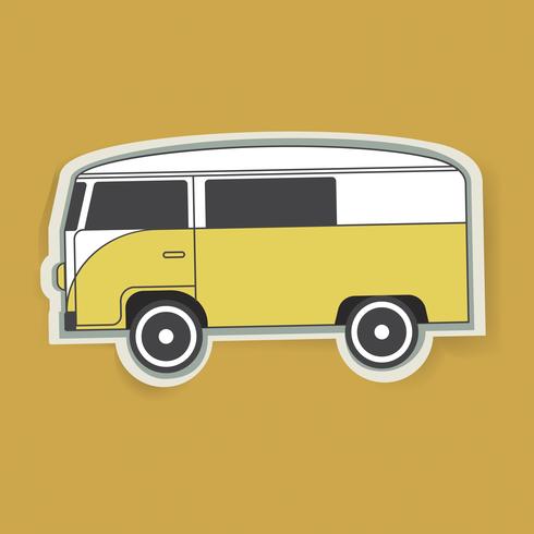 490x490 Yellow Van Car Vehicle Travel Graphic Illustration Vector
