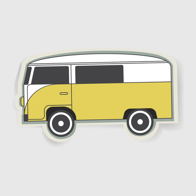 626x626 Yellow Van Car Vehicle Travel Graphic Illustration Vector