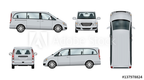 500x279 Family Minivan Vector Template Isolated Van Car On White