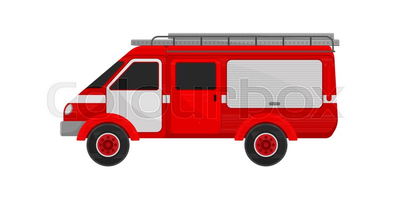 800x400 Fire Van Car, Emergency Service Stock Vector Colourbox