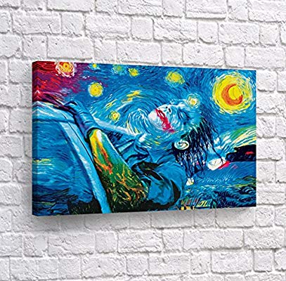 407x400 Joker Oil Painting Van Gogh Starry Night Canvas Print