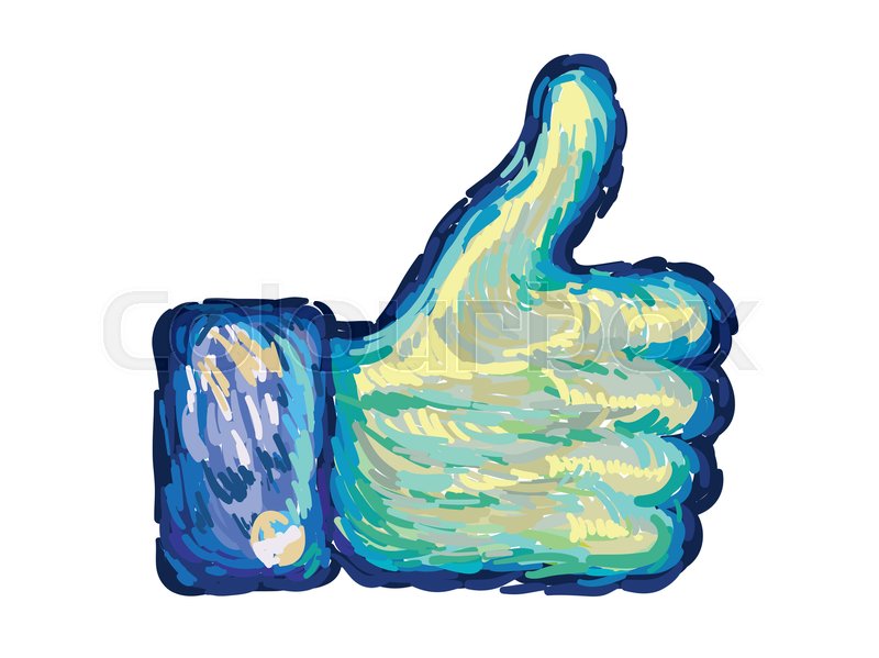800x599 Thumb Uo Vector Icon Van Gogh Brushed Stock Vector Colourbox