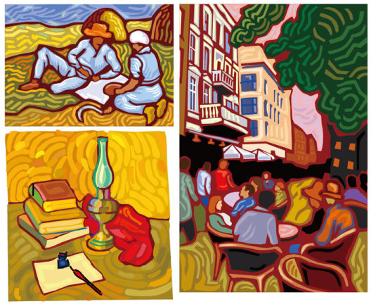 528x432 Van Gogh Works Vector Set Free Vector In Adobe Illustrator