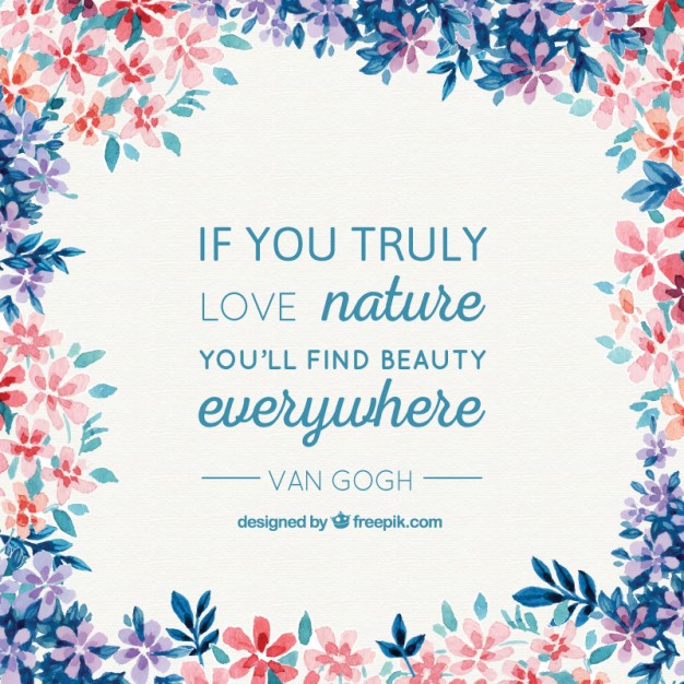 626x626 Watercolor Nature Background With A Van Gogh Quote Vector Free