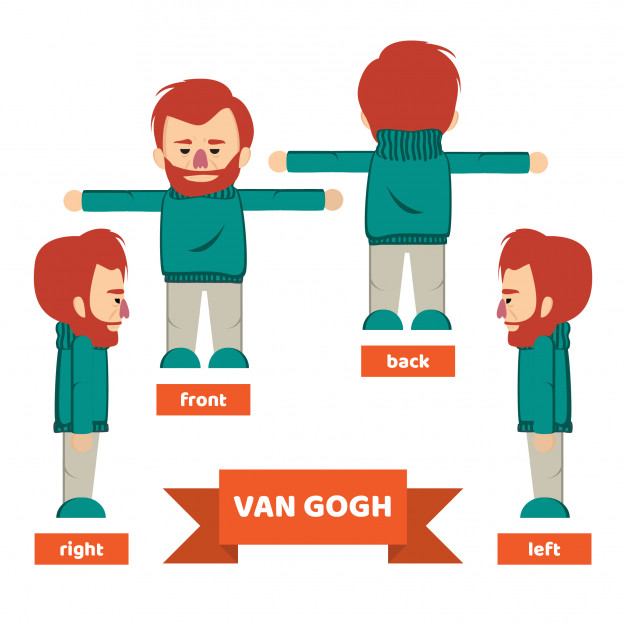 626x626 Character Van Gogh Red Hair Man Vector Premium Download