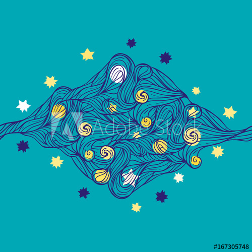 500x500 Decorative Wavy Border In Van Gogh Style