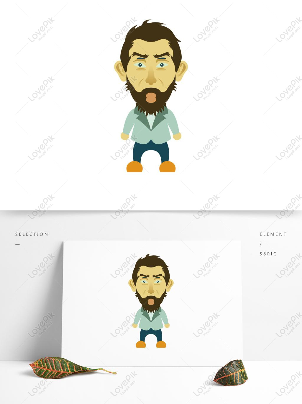 1024x1369 Free Images Download Minimalistic Flat Cartoon Q Version Artist