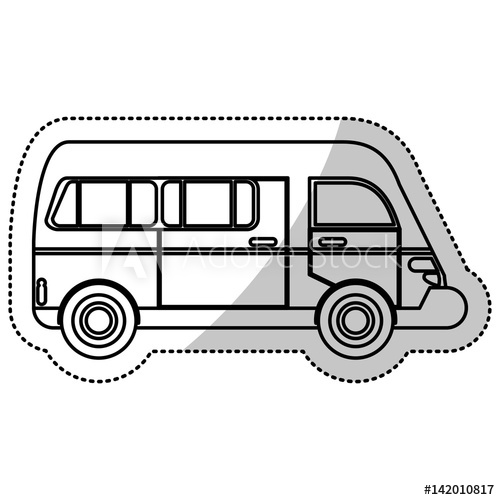 Van Transport Vehicle Urban Outline Vector Illustration 500x500 Van Transport Vehicle Urban Outline Vector Illustration